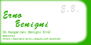 erno benigni business card
